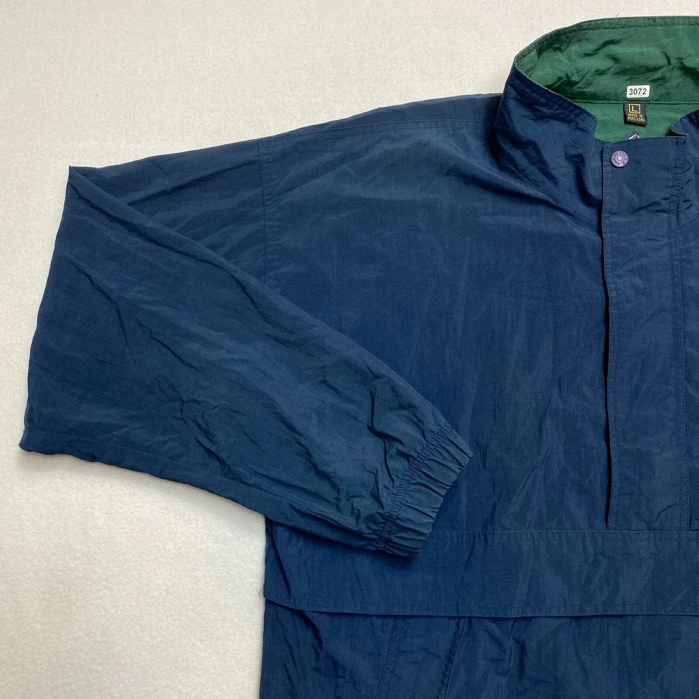 Bradley University Jacket Mens Large Blue Anorak Nylon Pullover Windbreaker